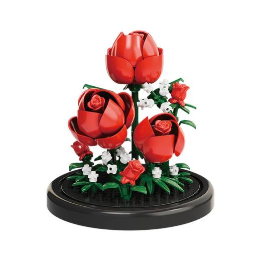 【送灯罩】兼容乐高玫瑰永生花创意手工摆件拼装积木向日葵植物盆栽女生礼物 商品图4