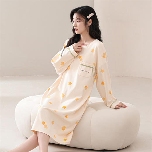 康妮雅女式长袖睡裙 商品图4