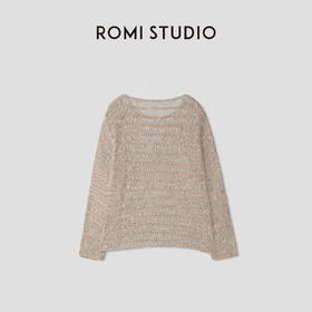 ROMI STUDIO“纵横交织”亚麻棉混纺手工钩织镂空罩衫 RWCRSZ3292 【发货时间：25-30天】