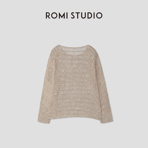 ROMI STUDIO“纵横交织”亚麻棉混纺手工钩织镂空罩衫 RWCRSZ3292 【发货时间：25-30天】 商品图0