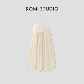 ROMI STUDIO“舒适优雅”轻薄干爽纯棉高腰捏褶半身裙 RWCRX64039