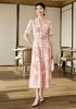 D家复古印花收腰法式知性丝棉连衣裙 商品缩略图3