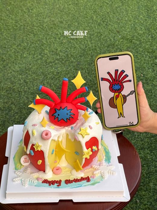 陈楚生六毛形象定制蛋糕【红色色素较深】 商品图1