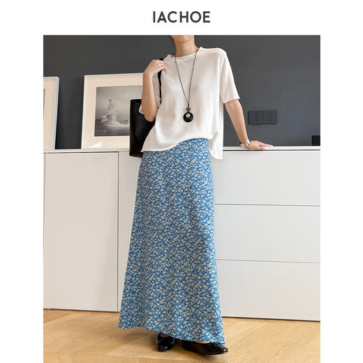 棉仓3631501024-IACHOE含三醋酸短袖针织T恤 商品图3