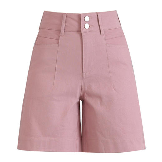 HSS 2499纯棉短裤薄款五分裤高腰显瘦休闲阔腿中裤 商品图4