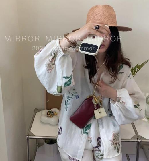 老米优品🎈3-5天！夏日风里的诗意《纯植物印染苎麻衬衫》慵懒灯笼袖，自带呼吸感，植物印染的繁花，是大自然的笔触~CY250629A 下架 商品图0
