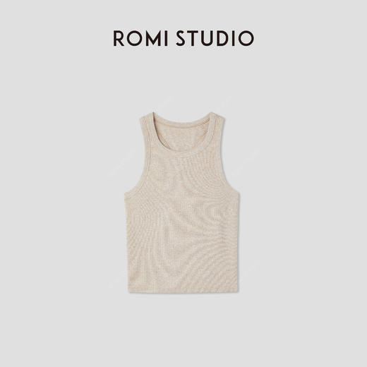 ROMI STUDIO“自然舒适”花纱燕麦色罗纹弹力针织背心 RWCSSG2509 【 商品图0