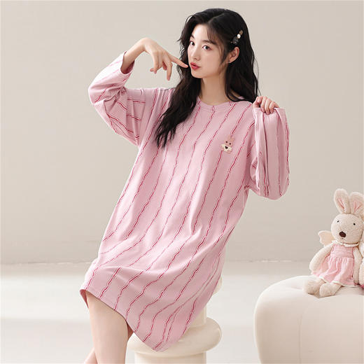 康妮雅女式长袖睡裙 商品图9