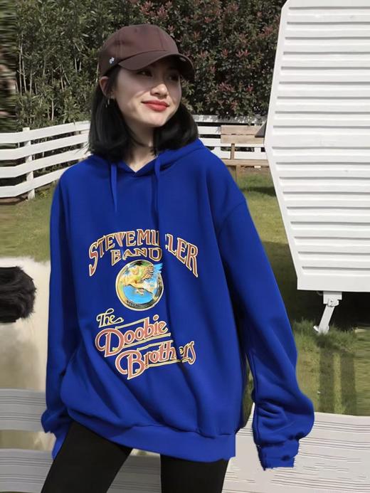 【诗铭洛可】1016#带帽卫衣克莱因蓝字母A3-3 商品图1