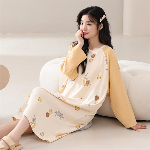 康妮雅女式长袖睡裙 商品图3