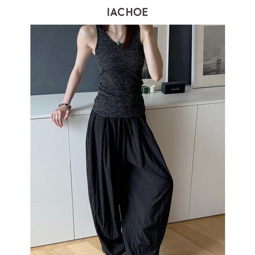 棉仓3631503003-IACHOE含亚麻杂灰色工字背心 商品图0