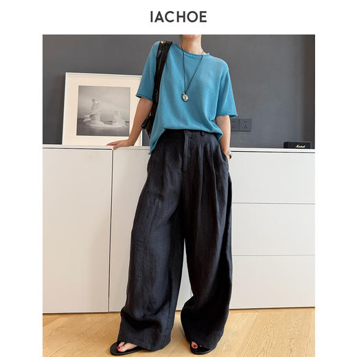 棉仓3631501024-IACHOE含三醋酸短袖针织T恤 商品图4