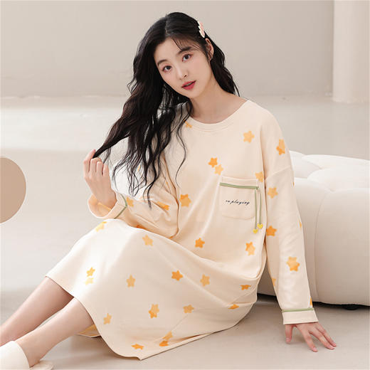 康妮雅女式长袖睡裙 商品图2