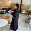 【诗铭洛可】W383复古显瘦木耳边长袖连衣裙鱼尾裙A3-4 商品缩略图2