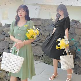 【诗铭洛可】W022连衣裙两粒扣翻领裙B22-1