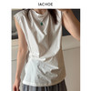棉仓3631504015-IACHOE清冷感一侧收腰无袖衬衫 商品缩略图3