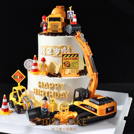 1027CAKE | 双层  工程车 挖土机 商品图3