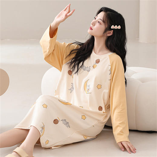 康妮雅女式长袖睡裙 商品图2