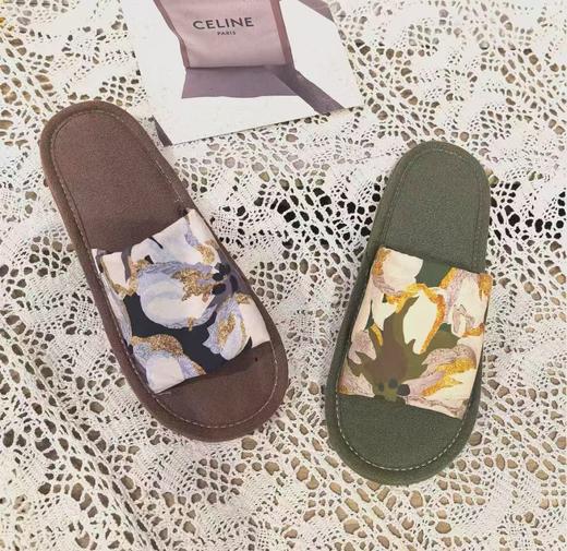 布艺拖鞋女款油画系列松茶绿(L38-39) 商品图0