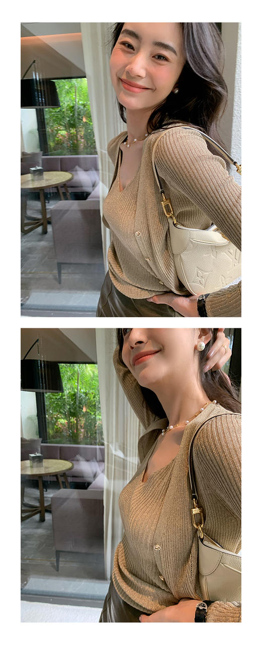 新款进口闪闪纱针织莱赛尔天丝麻开衫背心两件套 商品图11