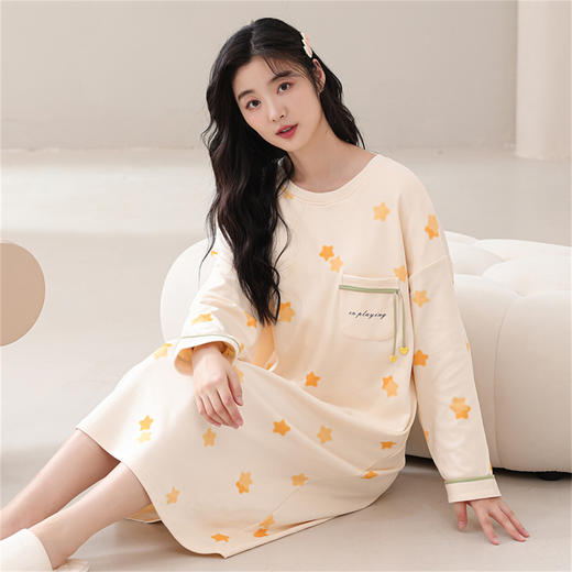 康妮雅女式长袖睡裙 商品图1
