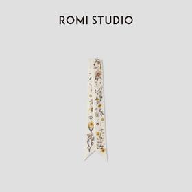 ROMI STUDIO“莫奈花园”100%桑蚕丝花卉印花丝巾发带 RWCRP33458