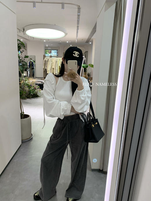 Read Nameless /韩国白色抽绳短防晒卫衣  2025/6/30 商品图13