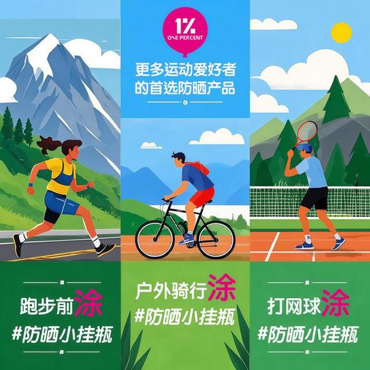 ONEPERCENT 1% 高倍防晒SPF50+ 防晒霜 水润感防汗防水 商品图3