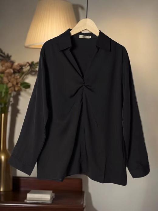 【诗铭洛可】1534衬衣长袖打结V领衬衣A2-1 商品图1