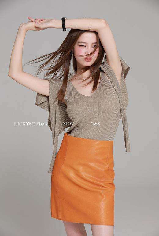 新款进口闪闪纱针织莱赛尔天丝麻开衫背心两件套 商品图4