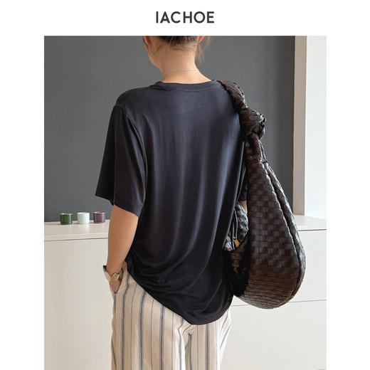 棉仓3631501006-IACHOE含铜氨丝垂感弹力T恤 商品图3
