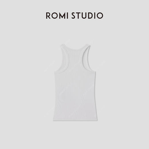 ROMI STUDIO“Clean fit”轻柔棉质弹力修身圆领工字背心RWCRSM2668 商品图2