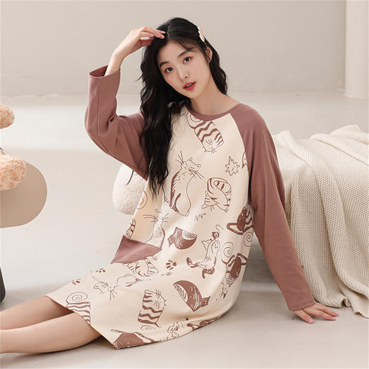 康妮雅女式长袖睡裙 商品图6
