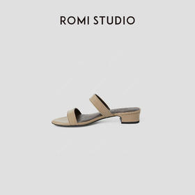 ROMI STUDIO“简约优雅”超软羊皮革粗跟一字带低跟凉鞋 RWCRP33617