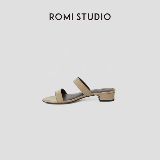 ROMI STUDIO“简约优雅”超软羊皮革粗跟一字带低跟凉鞋 RWCRP33617 商品图0