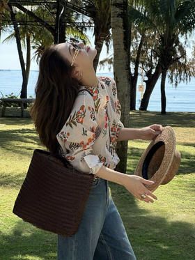 天丝麻植物印花防晒衬衫浪漫复古多风格防晒衫