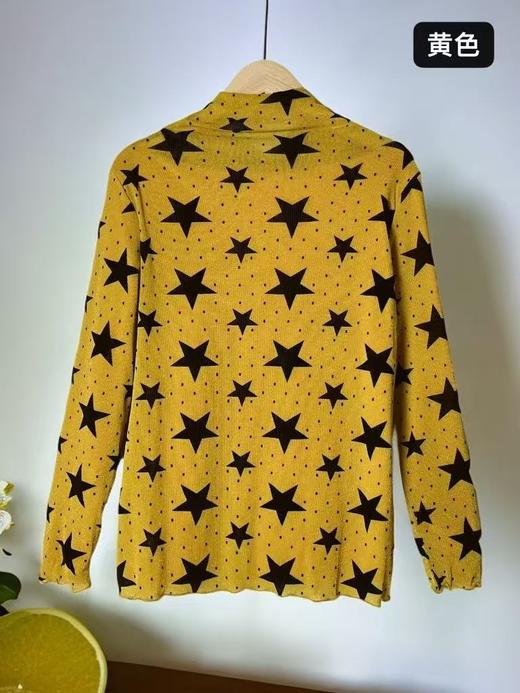 【诗铭洛可】（加绒）6472打底衫星星木耳边堆堆领A3-4 商品图8