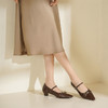 Westory2025年秋季圆头低跟复古老钱风玛丽珍休闲通勤浅口单鞋W25CE75781 商品缩略图5