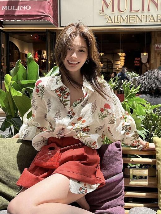 天丝麻植物印花防晒衬衫浪漫复古多风格防晒衫 商品图1