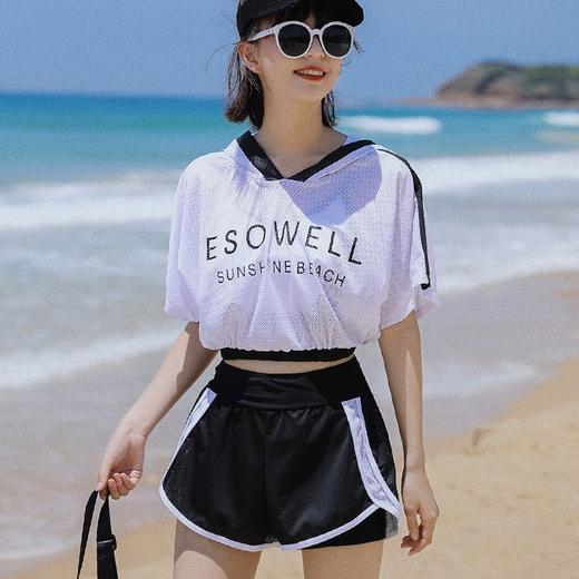 泳衣女分体式保守泳裤游泳馆专用显瘦遮肉沙滩冲浪运动泳装 商品图1