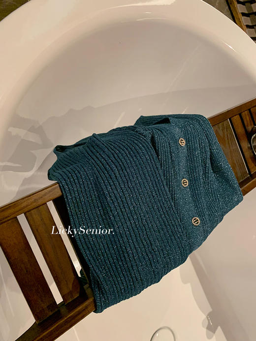 新款进口闪闪纱针织莱赛尔天丝麻开衫背心两件套 商品图14