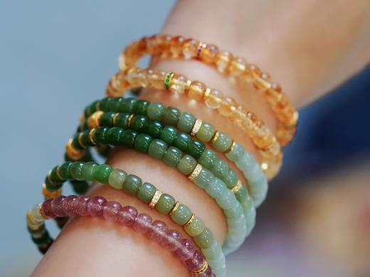 草莓晶、ZC黄水晶、和田碧玉手链 商品图0