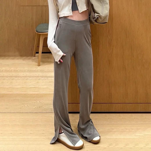 lulu家softstreme高腰垂坠感开叉喇叭裤062810 商品图5