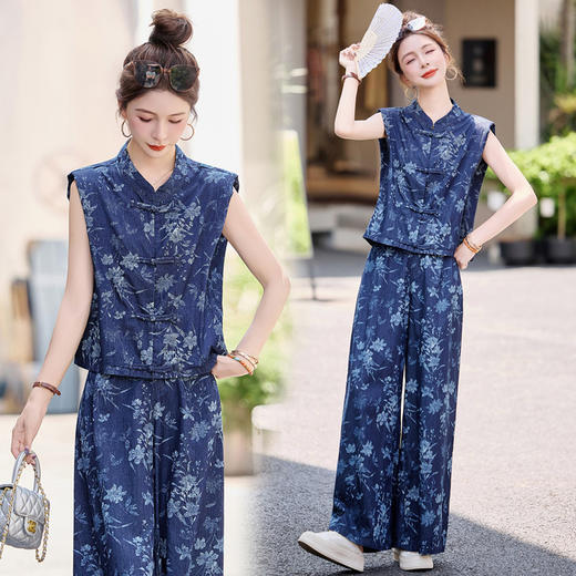 【预售3天】时尚新中式印花两件套  ZYQ25113 商品图4
