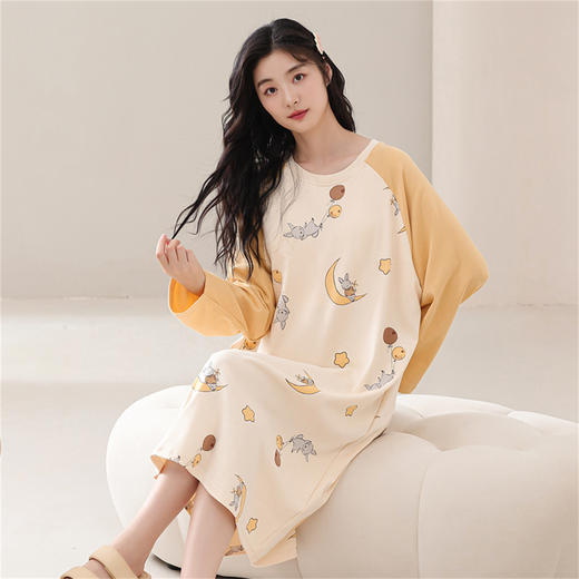 康妮雅女式长袖睡裙 商品图5