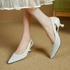 【预售5天】头层牛皮法式透气镂空尖头洞洞凉鞋女新款浅口单鞋高跟鞋PS&PS3150 商品缩略图1