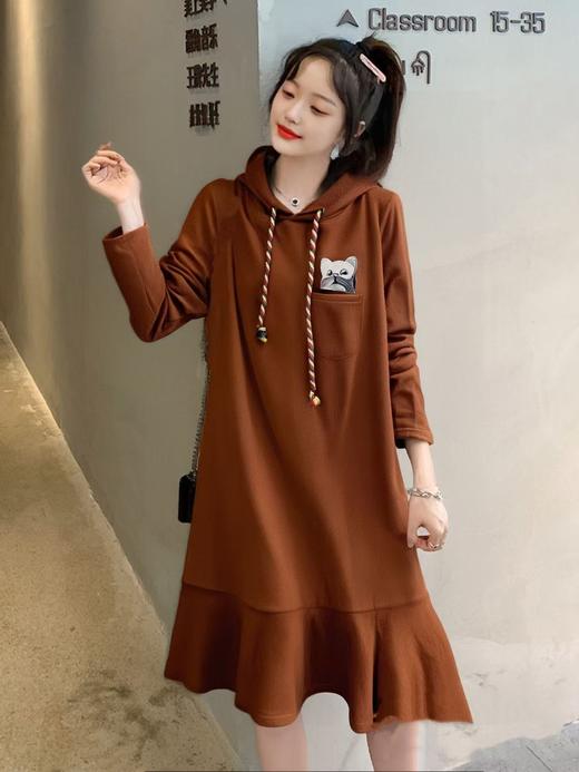 【诗铭洛可】QQ053连衣裙兔耳朵连帽鱼尾长袖裙A15-1 商品图0