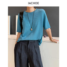 棉仓3631501024-IACHOE含三醋酸短袖针织T恤