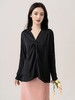 【诗铭洛可】1534衬衣长袖打结V领衬衣A2-1 商品缩略图0
