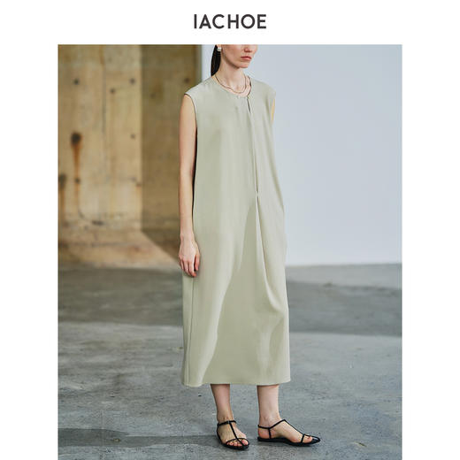 棉仓3631516009-IACHOE含三醋酸一粒扣连衣裙 商品图4